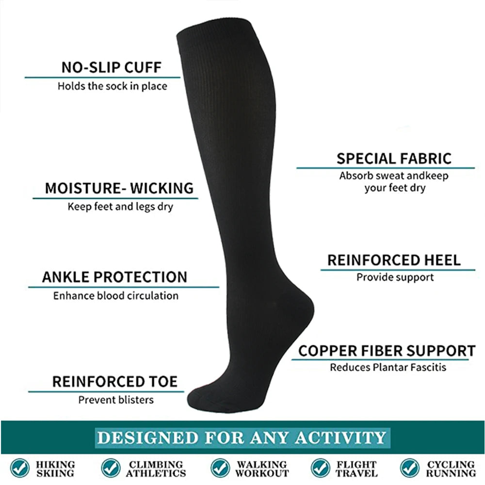 SpaceToThrive LLC™ Premium Compression Socks | 20–30 mmHg Knee High Support 
For Nurses, Travelers & Professionals